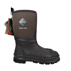 Muck Chore Cool Mid Boots Mens 9 M Waterproof Brown Rubber CMCT900 Vibram Sole
